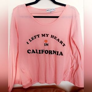 Wildfox size small coral colored long sleeve shirt